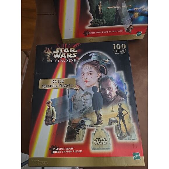 Vintage Star Wars Jar Jar Binks & R2-D2 Shaped 100 Piece Puzzles 14 1/2x 18 3/16 - Picture 2 of 5